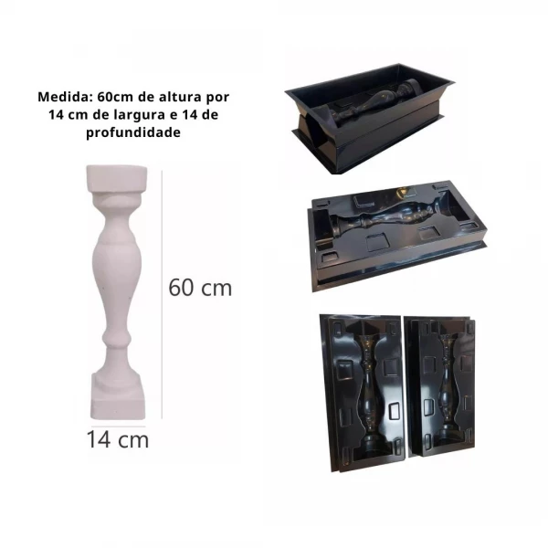 FORMAS DUPLA FACE BALAUSTRE/COLUNA CERCA ROAMANA - 60x14
